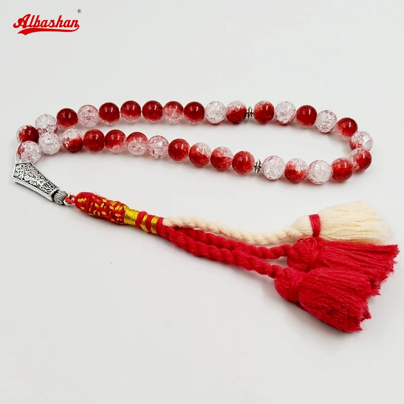 

Red Crystal tasbih muslim fashion jewelry bracelet 33 45 51 66 99 prayer beads misbaha Eid ramadan gifts islamic rosary on hand