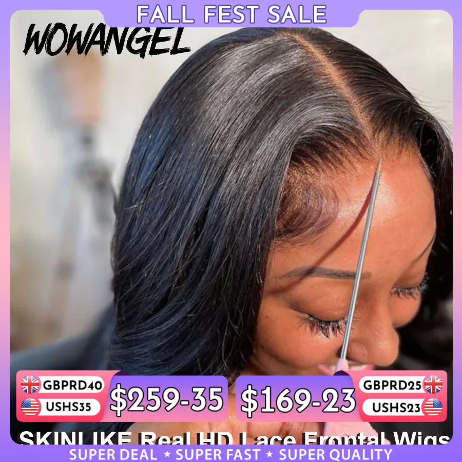 Wowangel 13x6 Full Lace Frontal Wig HD Lace Frontal Wigs Body Wave Human Hair Wigs 250% HD Lace Closure Wigs Melt Skins Glueless