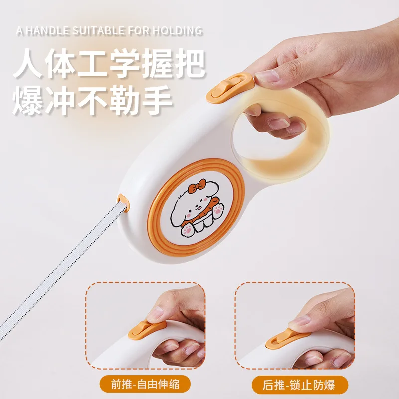 New Retractable Leash Cute Illustration Pattern Dog Leash Automatic Retractable Dog Rope Pet Products