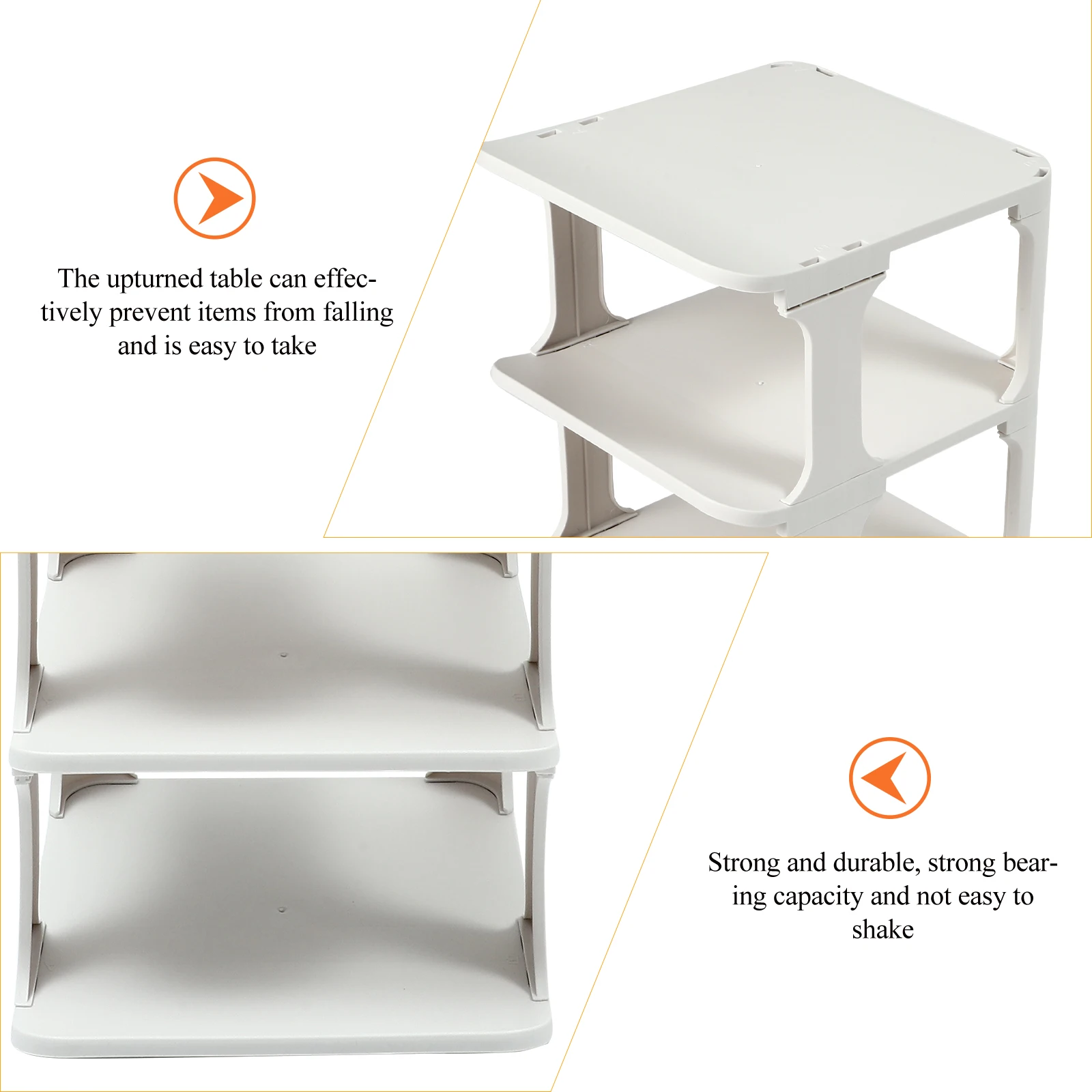 

Single Layer Multi-tier Shoe Rack White Sturdy Plastic Large Storage Space Easy Clean Simple Design Home Decor Style Stackable