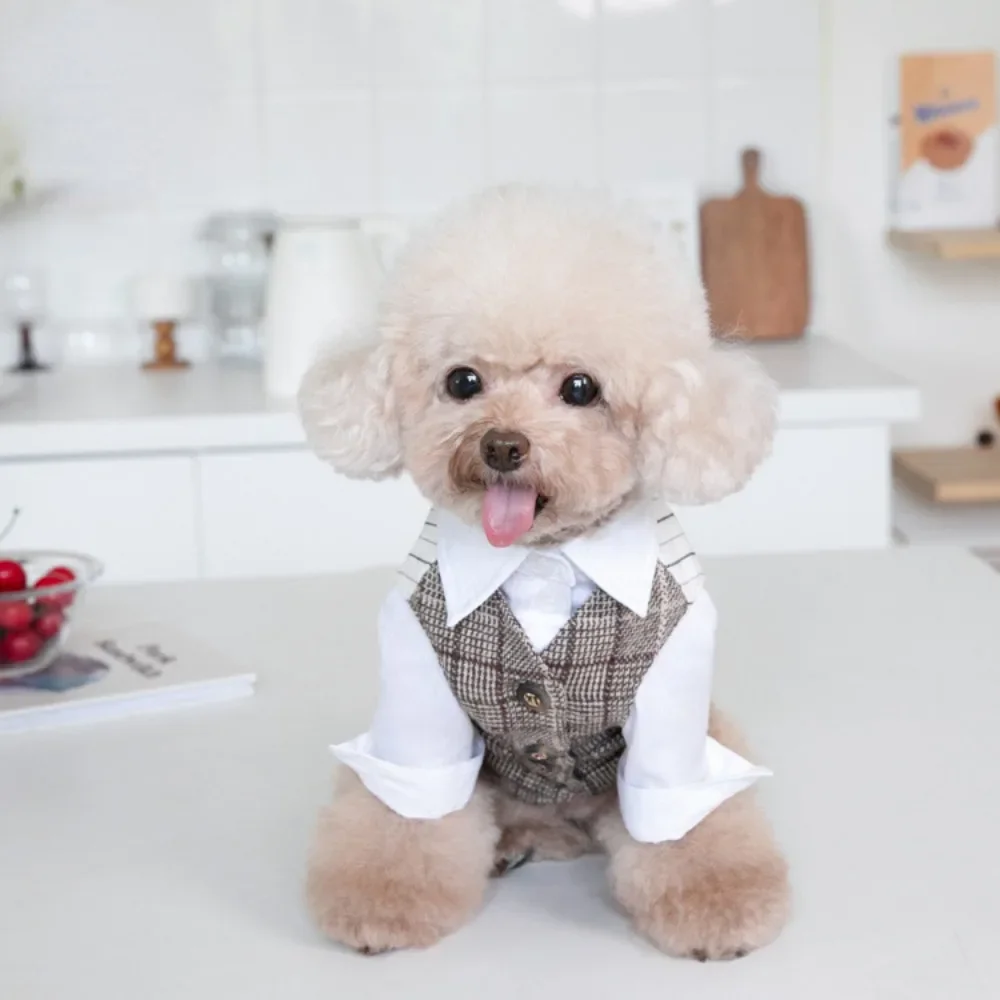 Autumn Winter Pet Suit Vest Coat Dog White Shirt Pet Wedding Clothes Cat Dog Clothing Pet Clothing Teddy Clothing Puppy Clothes