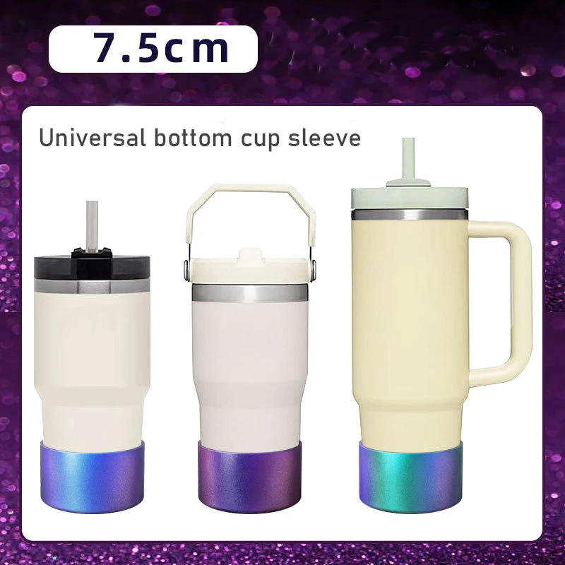 Gradient Color Silicone Cup Cover Anti Slip Bottom Coaster Sleeve Sheath Universal Insulated Water Bottle Cup Sleeve