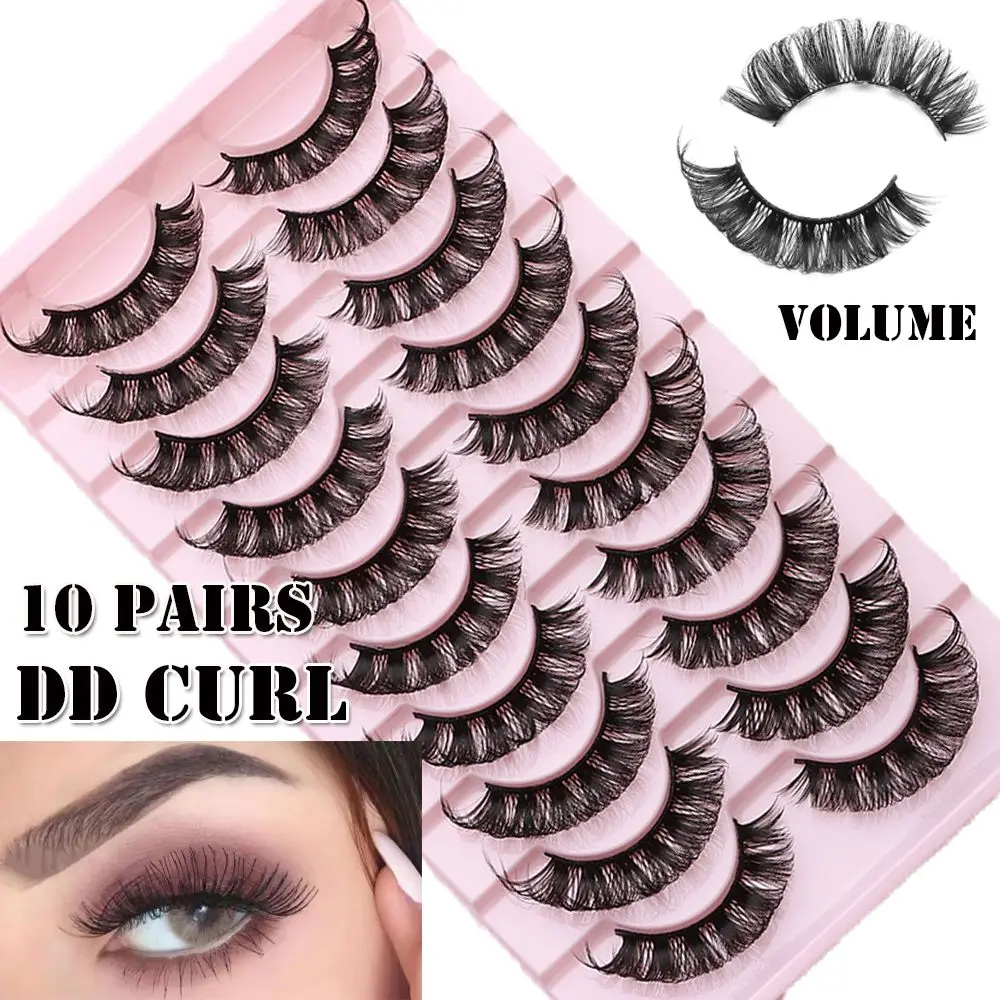 

New Lashes DD Curl 10-23mm Russian Volumes False Eyelashes 3D Mink Eyelashes Reusable Fluffy False Lashes eyelashes extensions