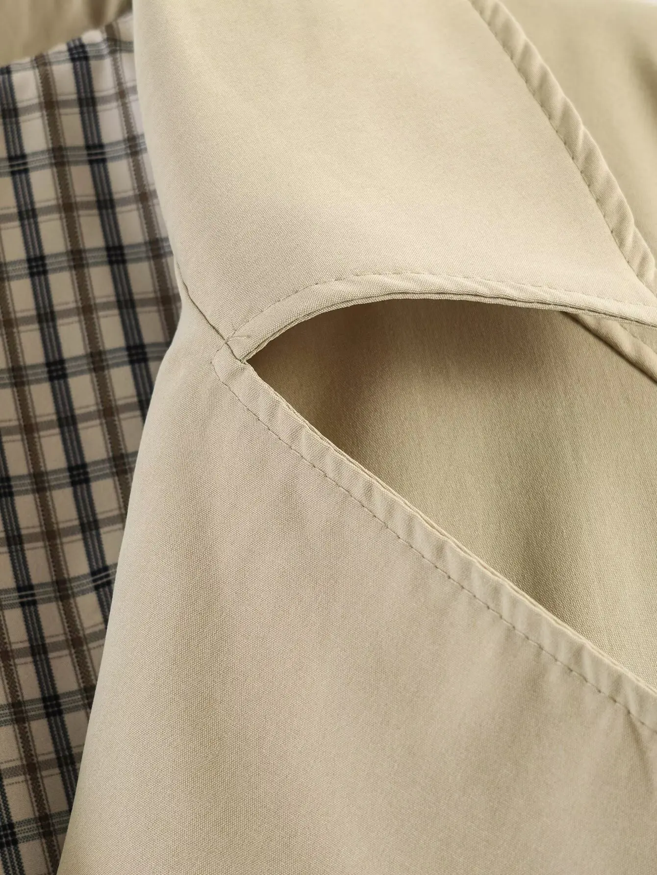 TFMLN Neue Damen-Windjacke mit Kordelzug, lockerer Schnitt, Knopfverschluss, lässiger Trenchcoat, einfarbig, für Frühling und Herbst, Street-Fashion Damenmantel – Detail 4