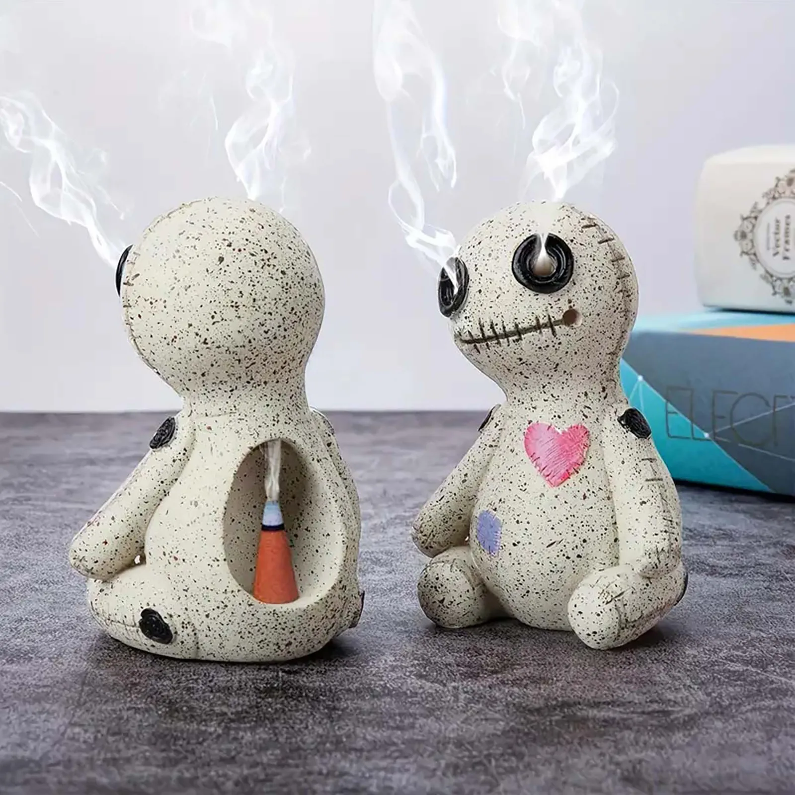 Voodoo Doll Incense Burner Resin Incense Holder Desktop Resin Decoration Suitable For Desktop Bedroom And Living Room Equipped