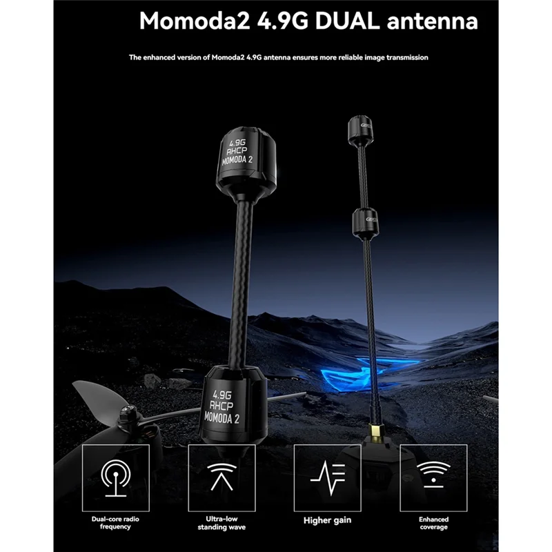 Momoda2 4.9G RHCP SMA High Gain Dual Antenna For Long Range FPV Drone Quadcopter Parts