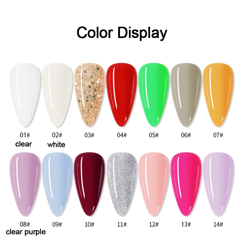 10ml Multi-Usages Nail Acrylic Powder Glitter Dust for Nail Tips Extension Nail Art Dipping Powder Carving Adhesive Rhinestones