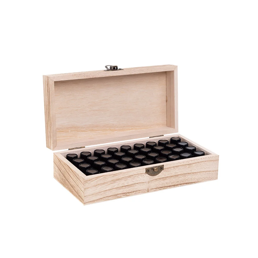 36 Grids Dustproof Split Bottle Box Home Decor Wooden Storage Box Jewelry Essential Oil Bottles Container Fragrance Carrier Case