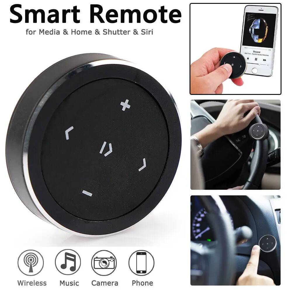 

Car MP3 Media Button Multifunctional Steering Wheel Waterproof Bluetooth Button Remote Control For iPhone Android Bicycle