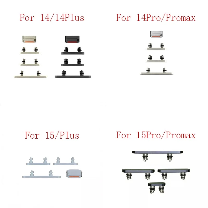 1 Set Power Volume Button For iPhone 14 15 Pro Max Plus 14Pro 15Pro Power On OFF Volume Mute Button Side Key Bracket Iron Hook