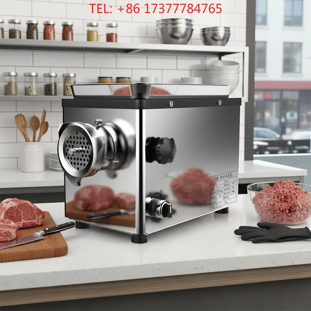 NEW!Commercial Meat Grinder Mincer 1300 W Stainless Steel Meat Blender Sausage Filler Beef Pork Food Processor Home Appli