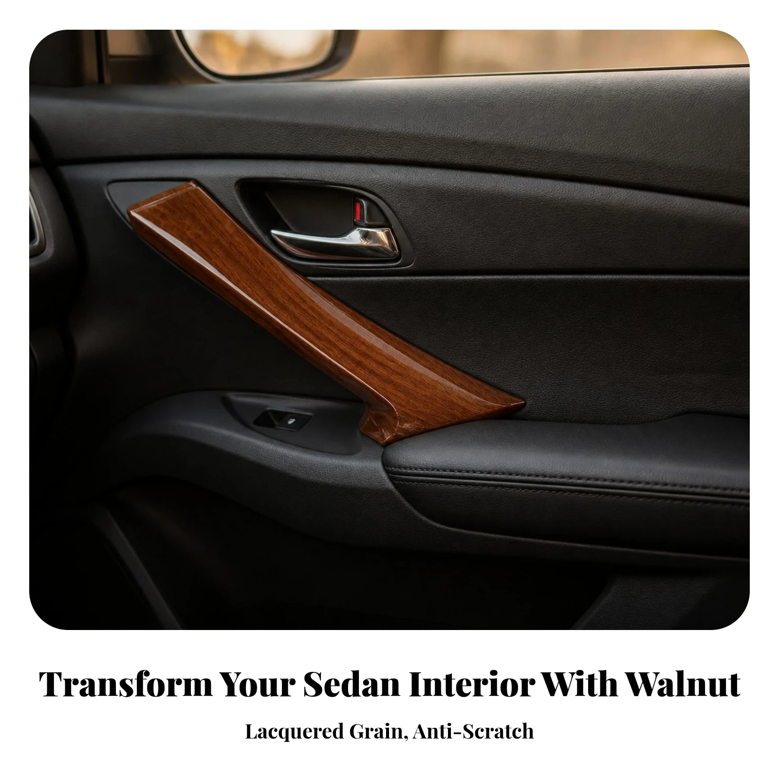 Inner Door Handle Cover Panel Aftermarket Interior Door Handle Cover Glossy Clip-Data Car Owners
