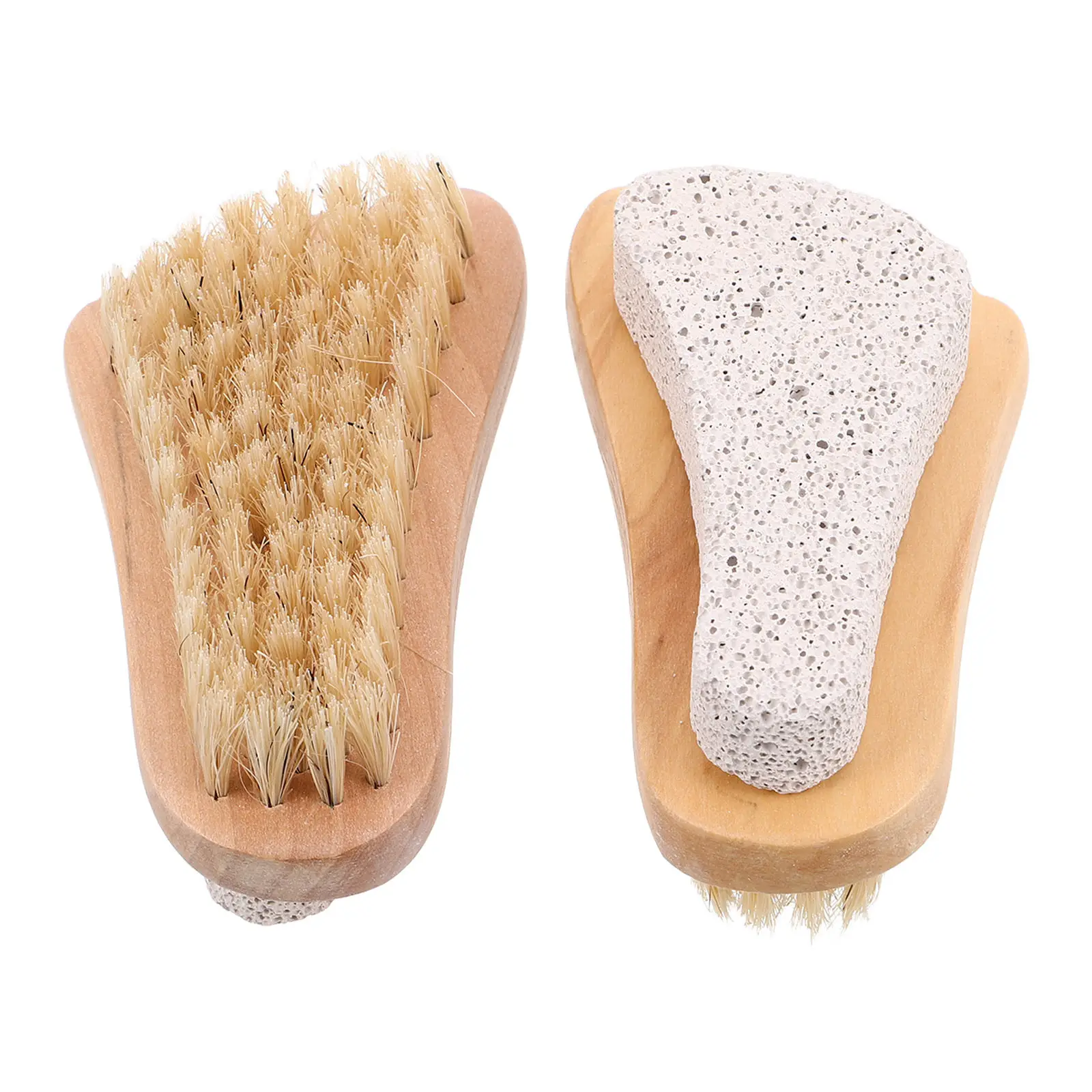 

Набор из 2 пемзовых щеток для ног для удаления мозолей, натуральная щетина из кабаньей щетины, инструмент для чистки стоп для гладких и мягких ног