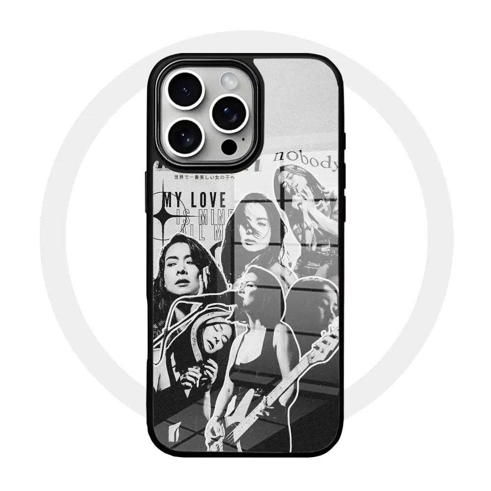 

M-MitskiS Phone Case Magnetic Glass Phone Case For Iphone 16 15 14 12 11 13 Pro Max Mini Puls Cover