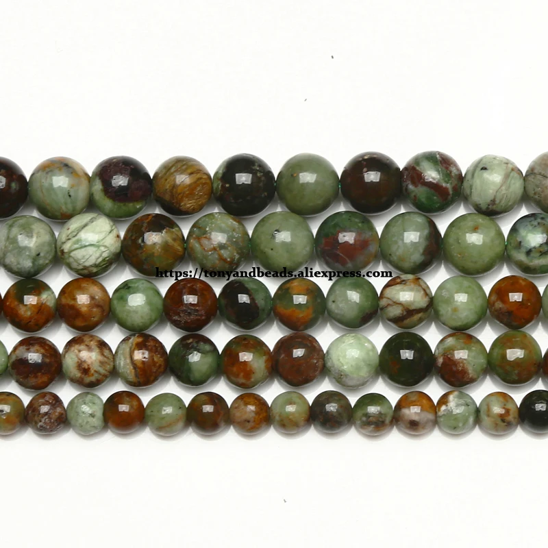 Genuine Semi-precious Natural Africa Green Opal Stone Round Loose Beads 6 8 10 MM Pick Size Jewelry Making