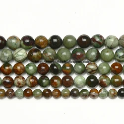 Genuine Semi-precious Natural Africa Green Opal Stone Round Loose Beads 6 8 10 MM Pick Size Jewelry Making