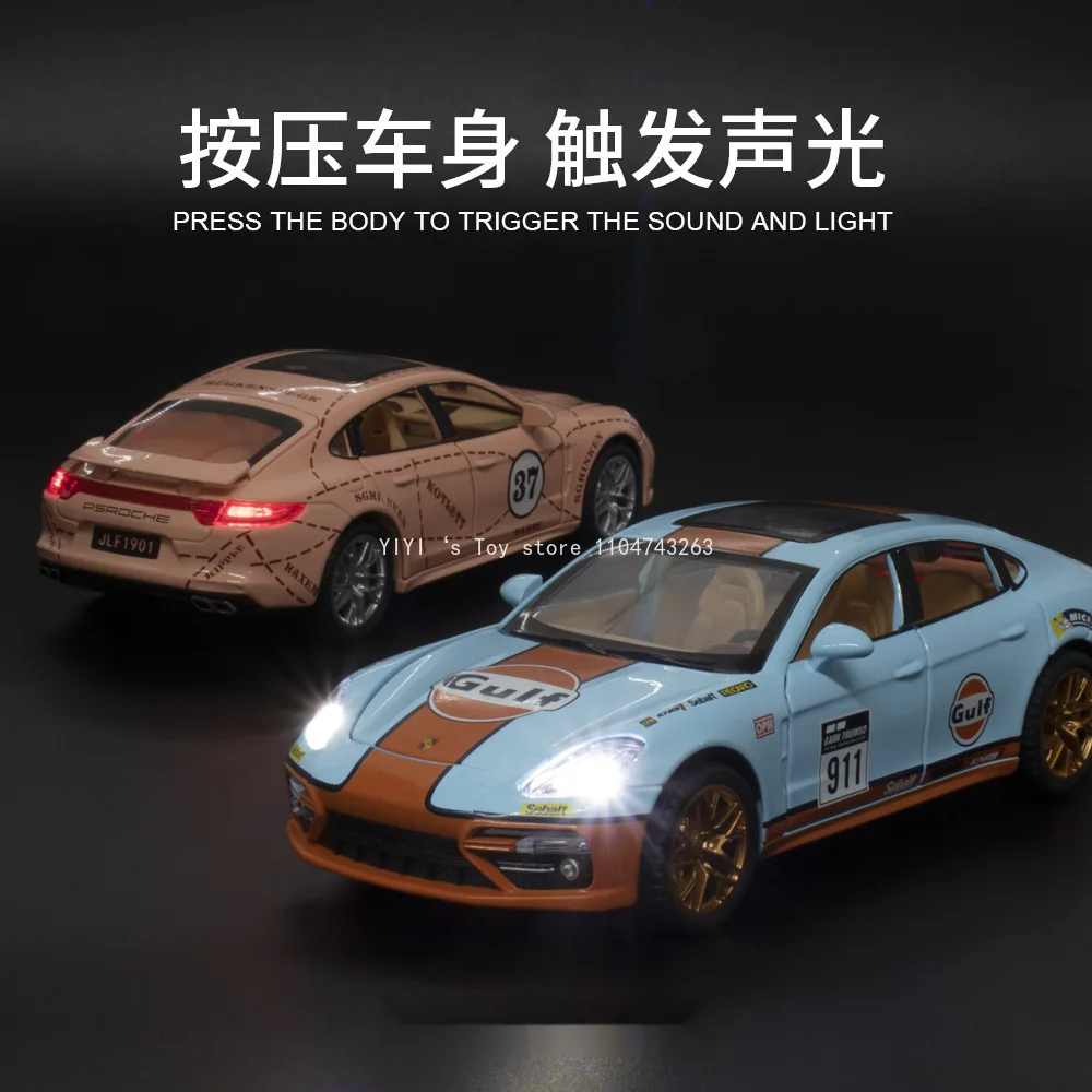 1:24 Scale Panamera Racing Edition Model Toy Sports Cars Alloy Diecast Supercars Sound Light  Pull Back for Kids Gifts 10