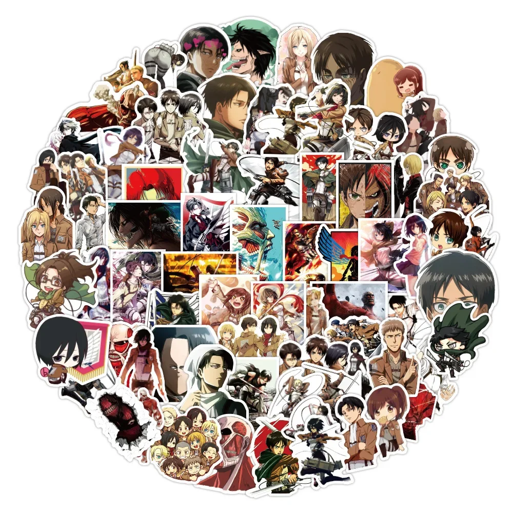 30/50/100PCS Eren Jaeger Irregular Pattern Stationery Sticker Erwin Smith Comic Office Supplies Creative Artistic Accessories