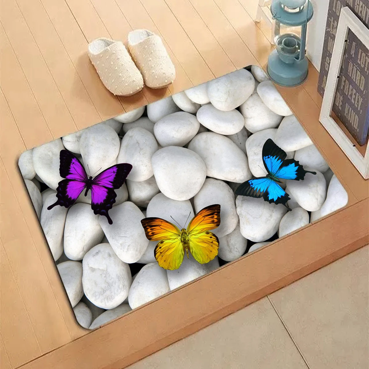 Stone butterfly alphabet Pattern Carpet Entrance Doormat Non-slip Living Room Kitchen Bedroom Decor Rug Floor Mats Home Decor