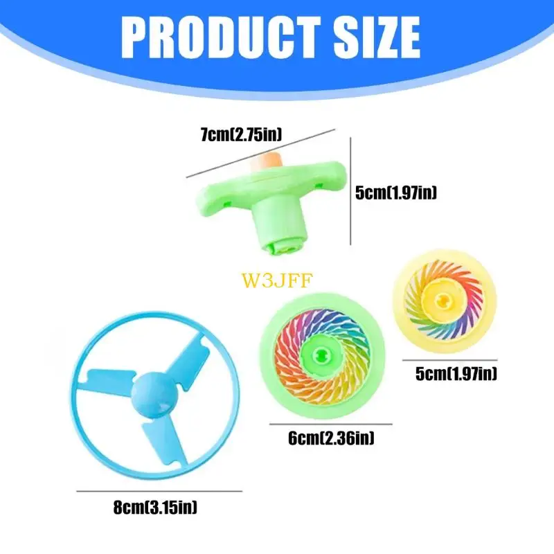 W3JF 10PCS Tops Spinner cổ điển cho trẻ chơi đồ chơi đĩa bay đầy màu sắc cho gia đình và phát triển sáng tạo