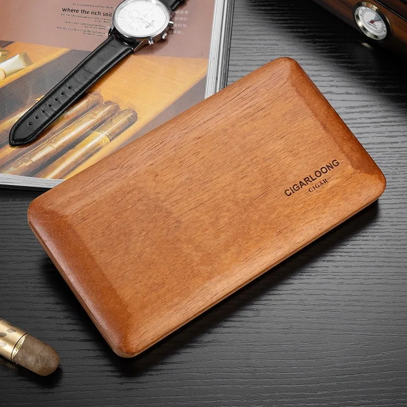 

Portable Cigar Box Ceder Wood Original Wooden Light Weight Gift Box CA25DG Simple Design Cigar Case Convenient Carry-On for T...