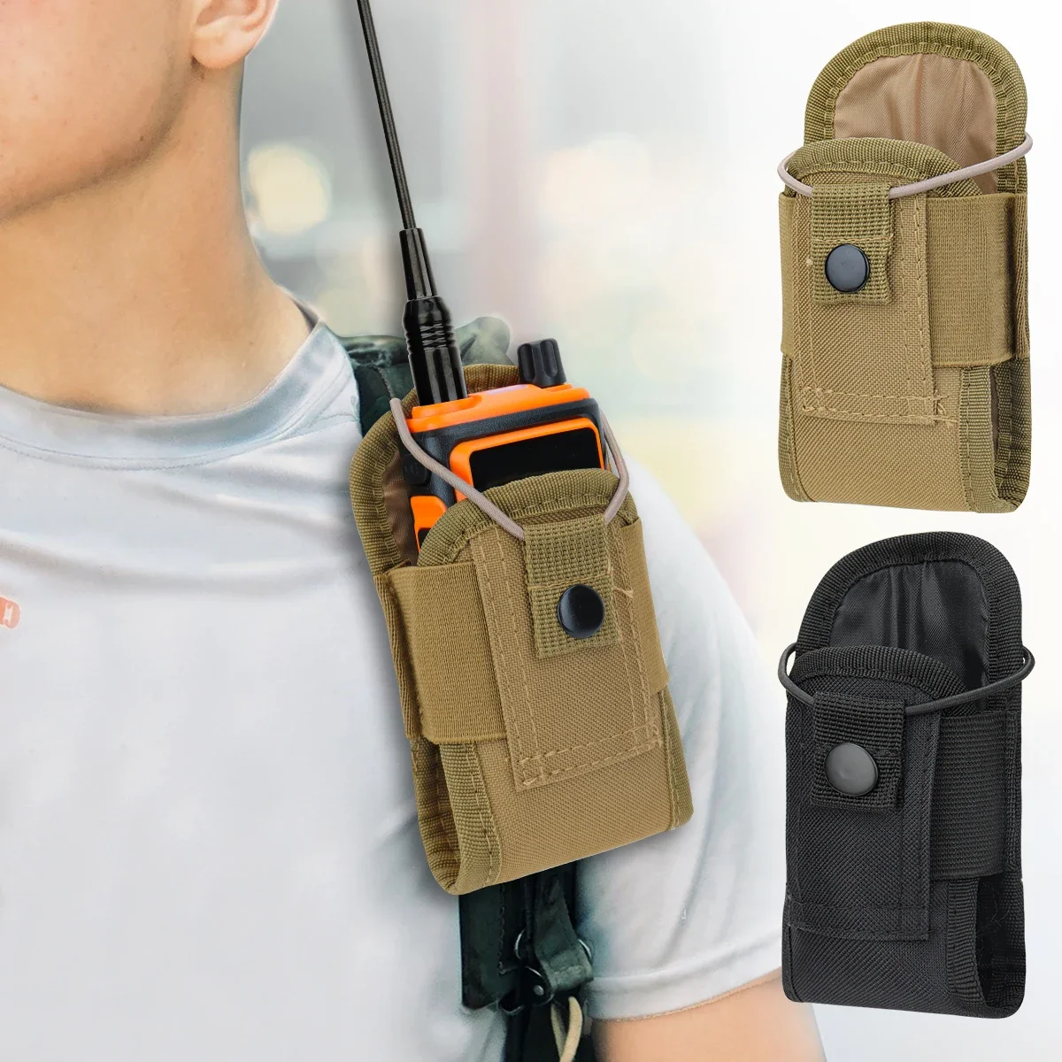 Bolsa táctica para Walkie Talkie Oxford Molle, bolsa con soporte para Radio, bolsillo portátil para deportes de caza al aire libre, riñonera para interfono