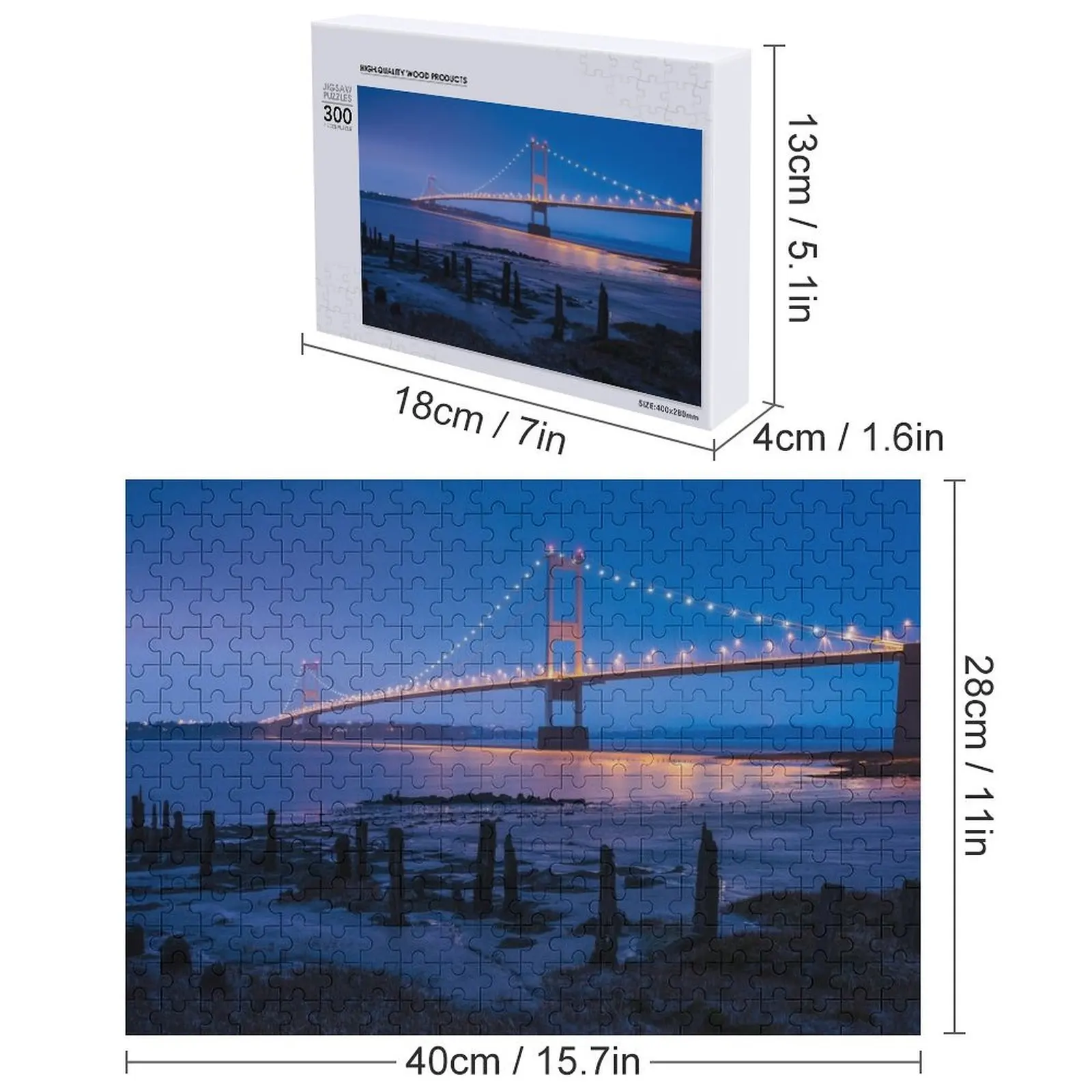 The Severn Bridge, Gloucestershire Puzzle Jouets pour tout-petits Puzzle personnalisé avec nom en bois