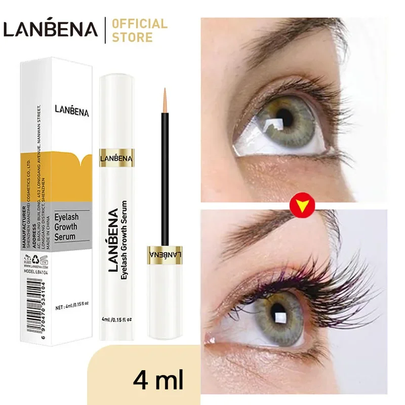 LANBENA Wimpern Wachstum Serum Schnelle Wimpern Augenbraue Enhancer Natürliche Medizin Behandlung Verlängern Fördern Wachsen Auge Pflege Essenz 4ml