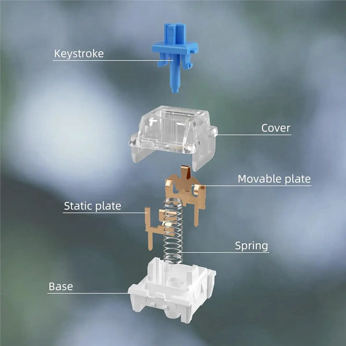 update. 150Pcs Blue Switches,Dustproof and Waterproof, Strong Tactile Feedback with Crisp Clicky Sound, for Mechanical Keyboards