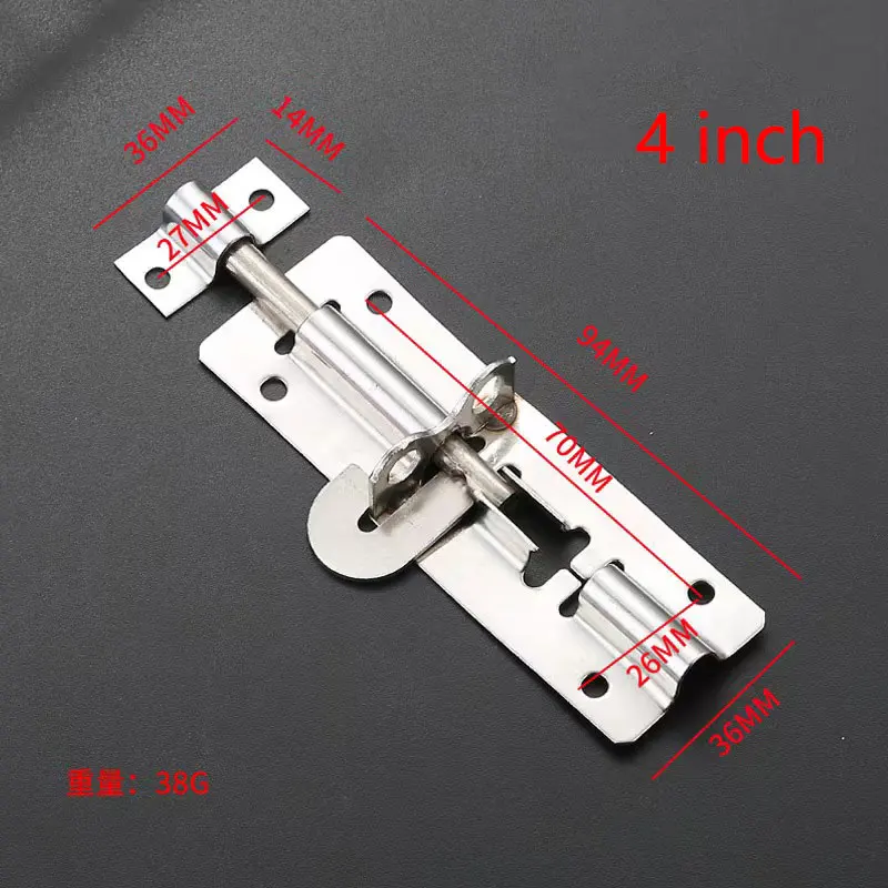 문짝 볼트 스테인리스 스틸 잠금 슬라이딩 문짝 체인 잠금, 가구 래치, 나사 포함 가정 안전, 4 인치, 5 인치, 6/8 인치, 1 개