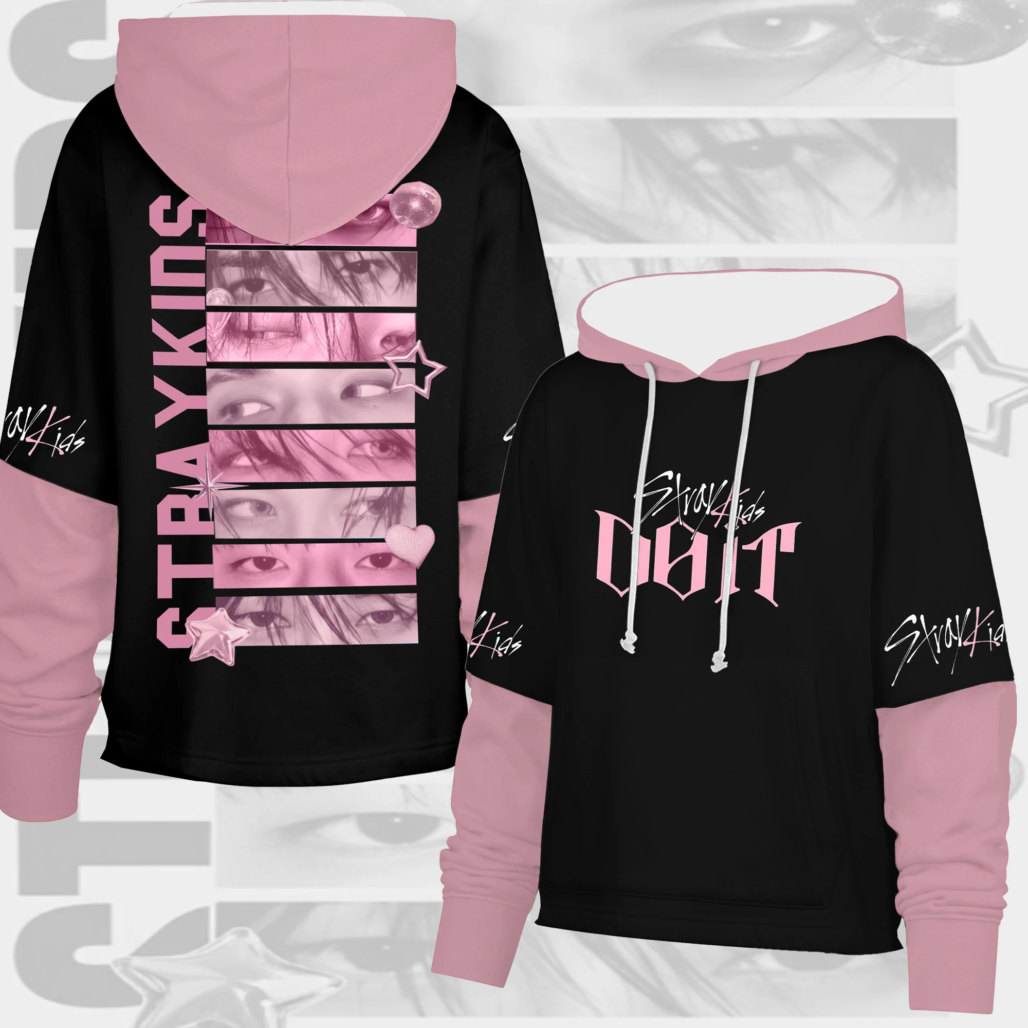 2026 New Stray Kids DO IT SKZ Tape It Shortstop Hoodie Fan Gift, Daily Casual Street Cute 3D Printed Family Parent-child Outfit