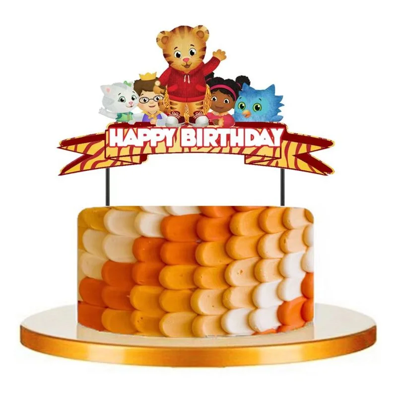 Disney Daniel Tiger's Neighborhood Plate Cup Cake Topper Balloon suministros para fiestas, vajilla de decoración de Favor, juguetes novedosos para niños de cumpleaños