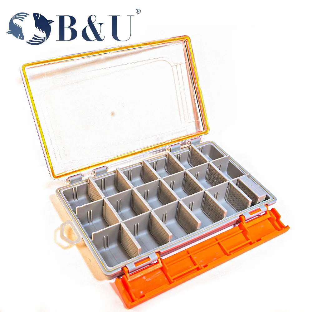 B&U Lure Stroage HyperSeal Waterproof Fishing Tackle Box 3600 and 3700 Tackle Trays Organizer with Removable Dividers Lure Box