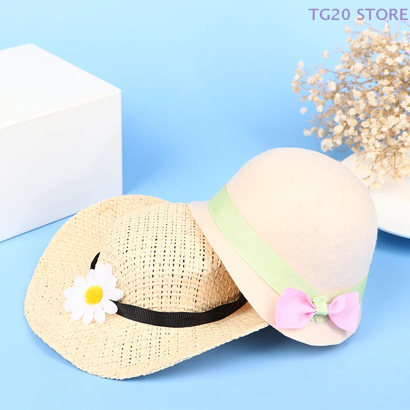 18 Inch Doll Girls Summer Sun Hat Straw Hat Baby Toys Fit 43cm Boy Dolls