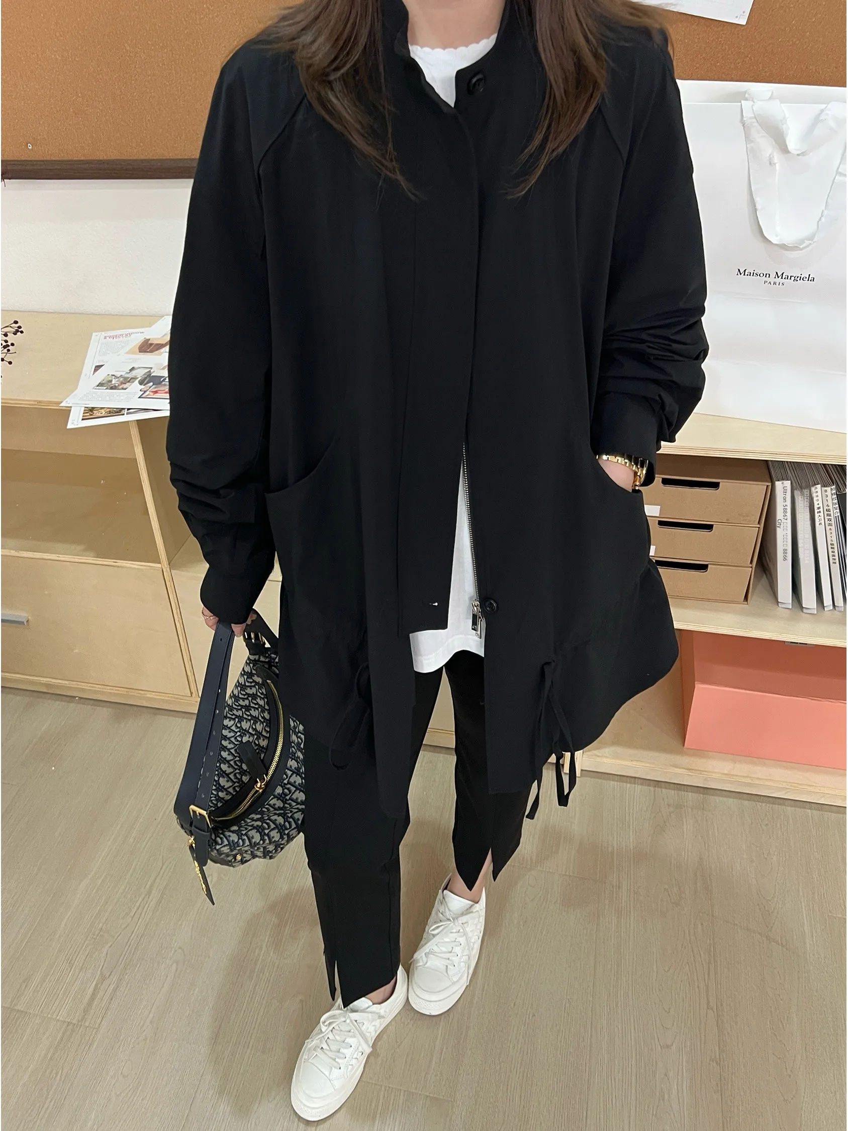 

JoJo Private Label Ammonia Proced Pleated Bloom Windbreaker Jaet plus Size Women's Faion Outerwear MK2480