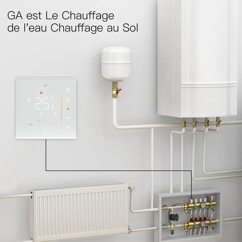 TUYA Smart Thermostat Programmable Home Heating Thermostat Wifi Water Floor Heating Thermostat Temperature Controller White