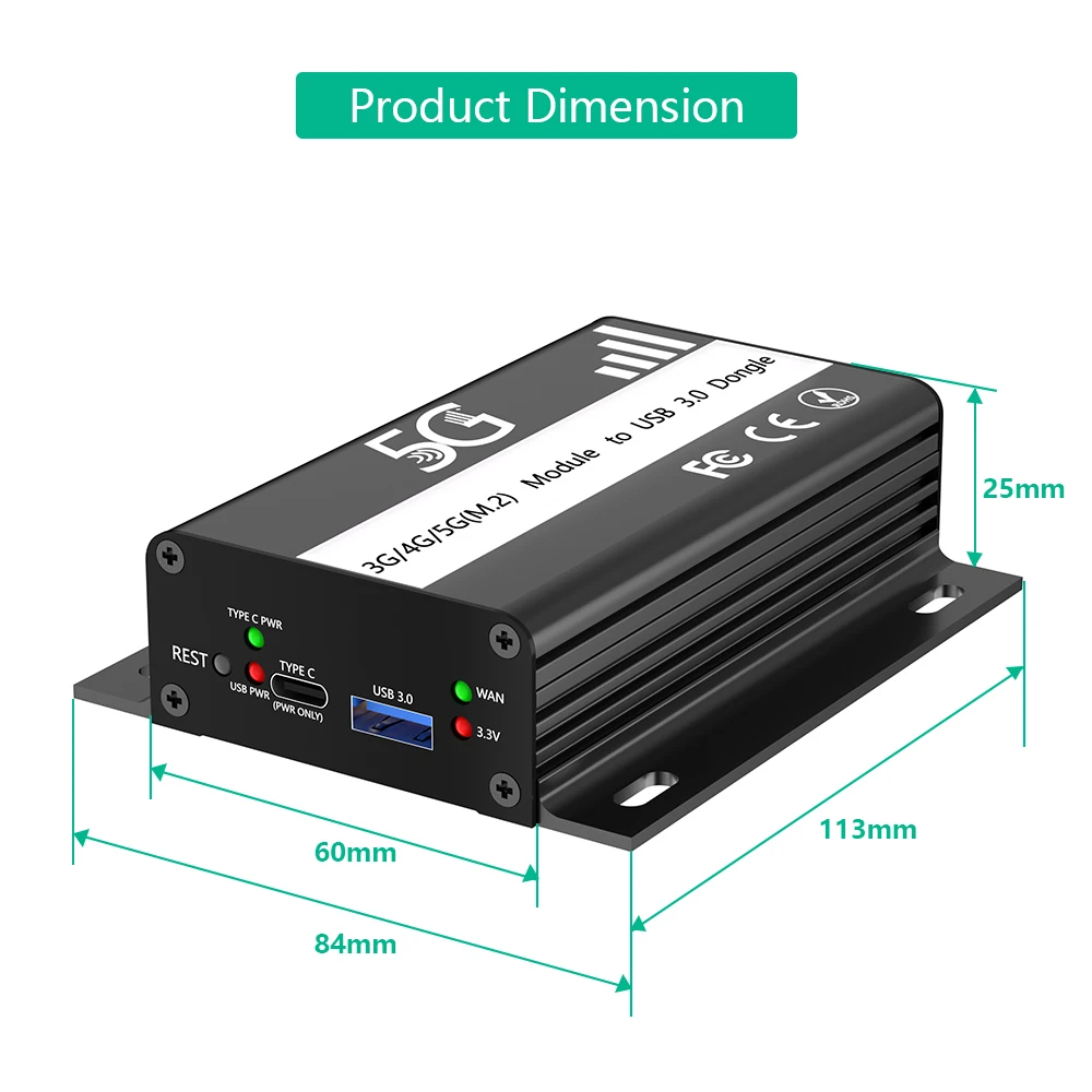 New Version NGFF(M.2)  key B to USB 3.0 Adapter with card Slot  and additional power for 3G/4G/5G Module