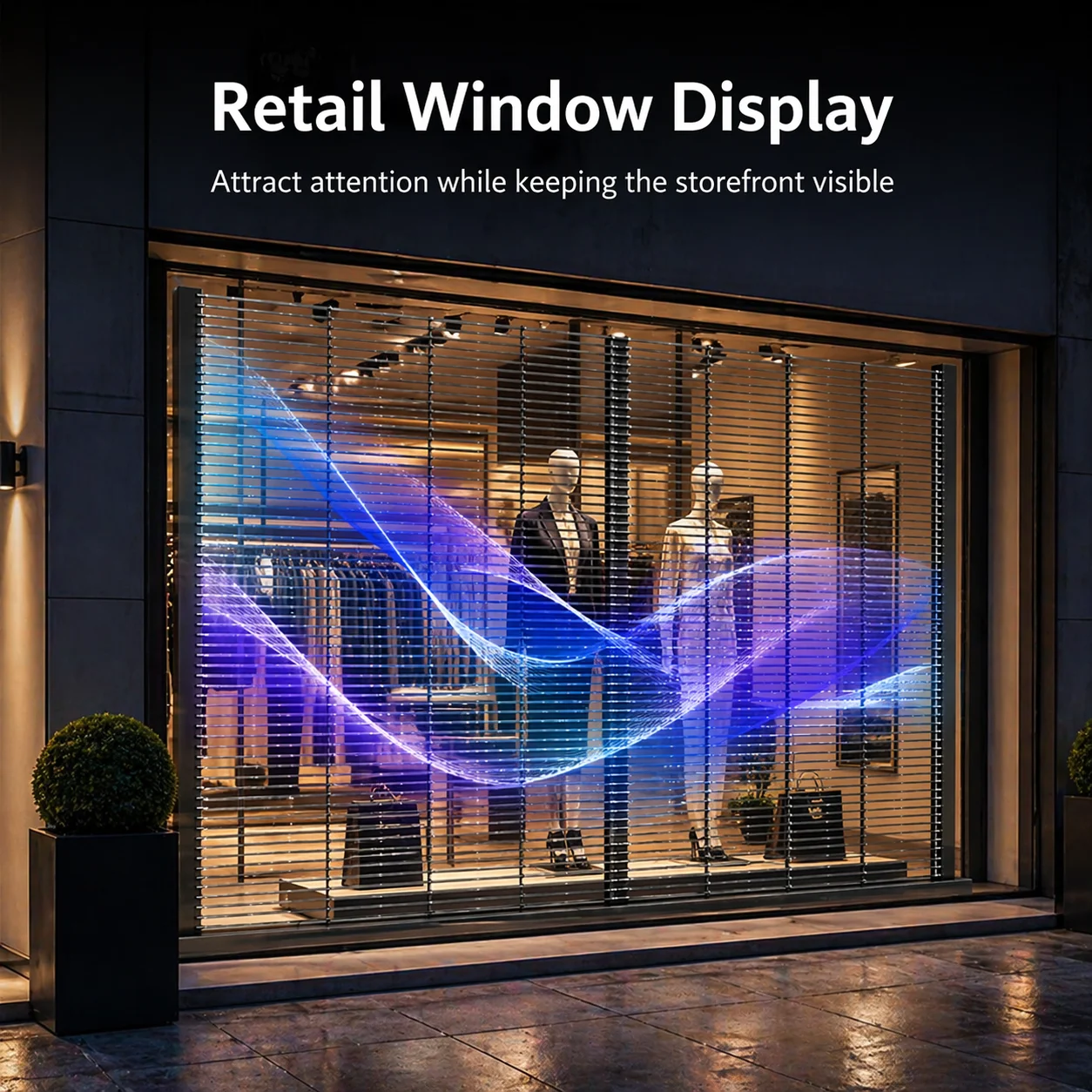 Outdoor Indoor Transparent LED Mesh Screen P3.91 P7.82 LED Grille Display for Glass Facade Retail Window Stage - view 6