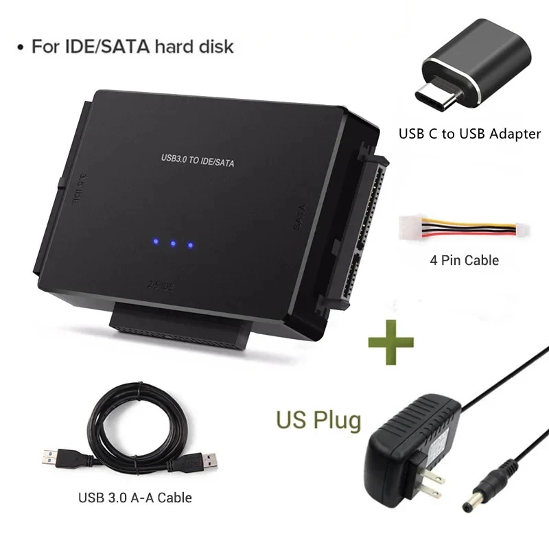 USB 3.0 naar SATA IDE Harde Schijf Adapter Converter Kabel voor 3.5 2.5 inch HDD/SSD CD DVD ROM CD-RW 3 in 1 IDE SATA Adapter