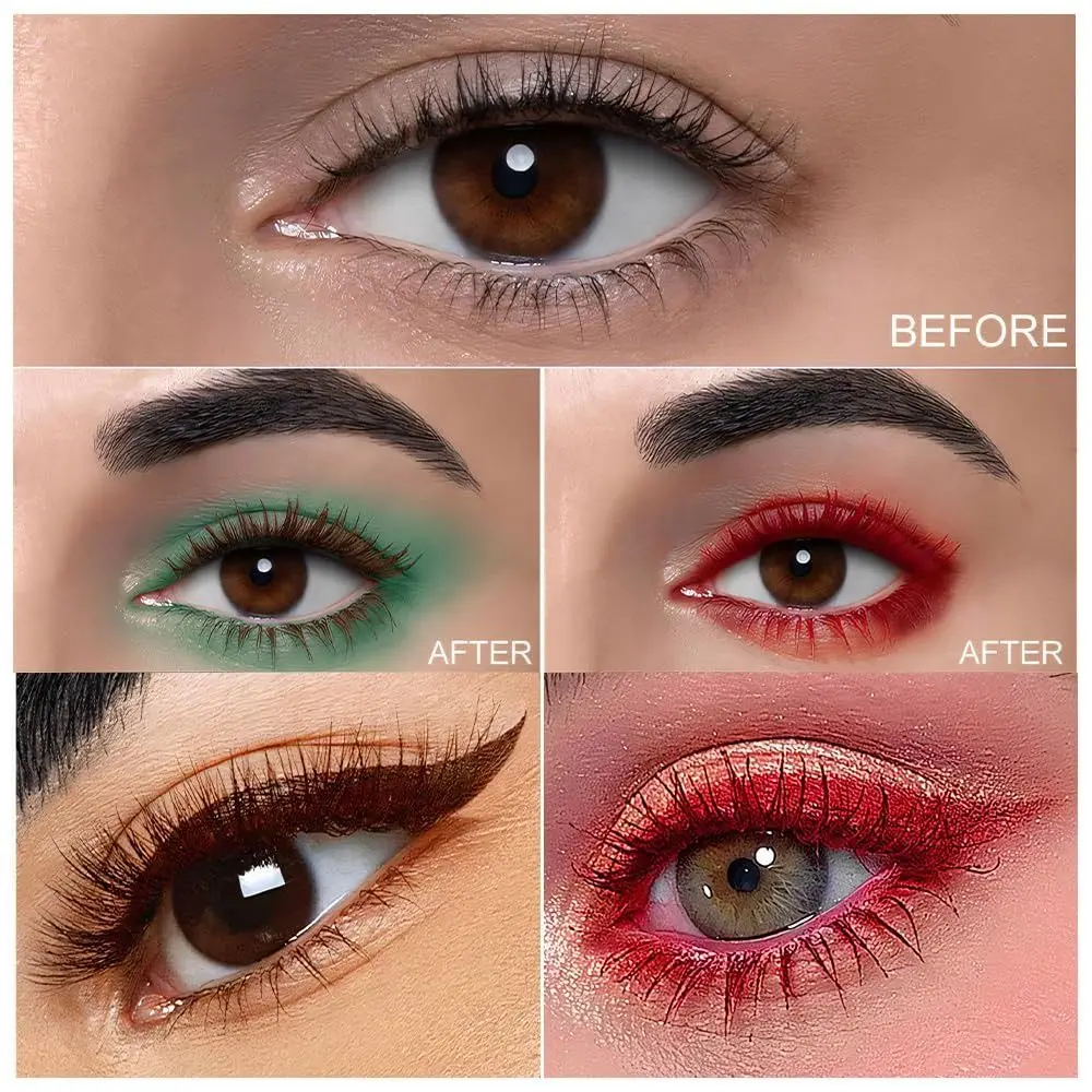 Mascara colorato a prova di sbavature Mascara volumizzante allungante a doppia testa Strumento per il trucco degli occhi a lunga durata per feste e look giornalieri