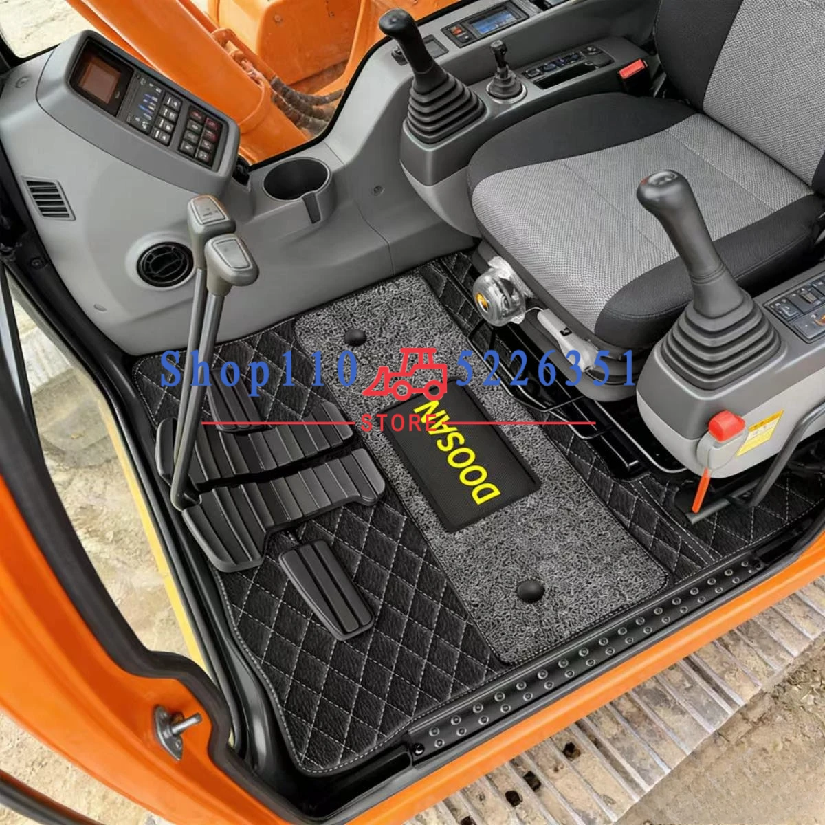 Floor Mat For Doosan DX DH55 60 130 150 220 215 225 260 300 Excavator Cab Anti-dirt Anti-skid Carpet Anti-dirt-Mat，seat cover