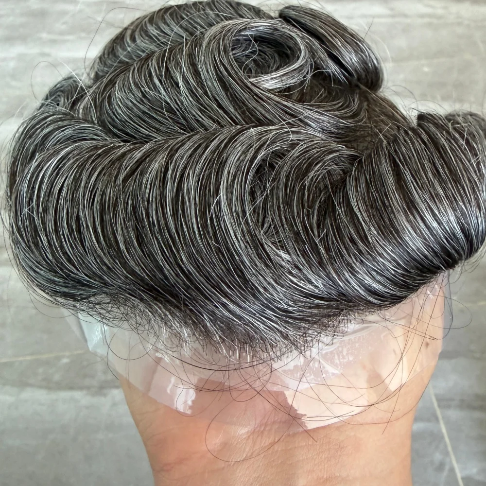 Men Wig Human Hair Toupee 0.03mm Thin Skin Base Pu Male Wig Prosthesis Men Toupee Hair Replacement System Natural Hairline