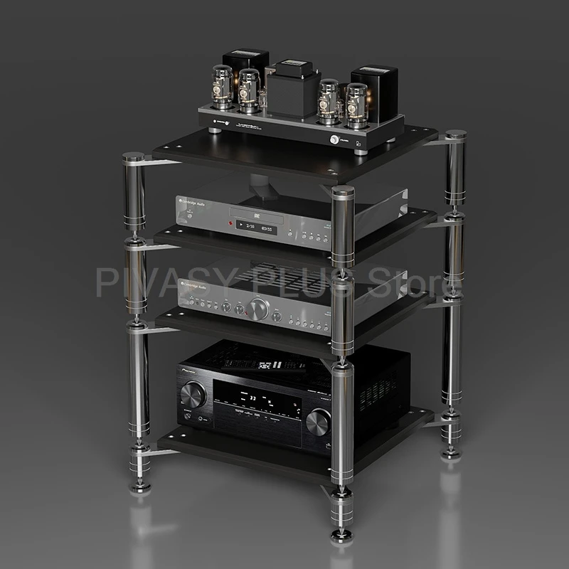 HiFi audio rack versterkerkast met trillingsisolatie ENF plaat 304 roestvrij staal multi-tier home theater