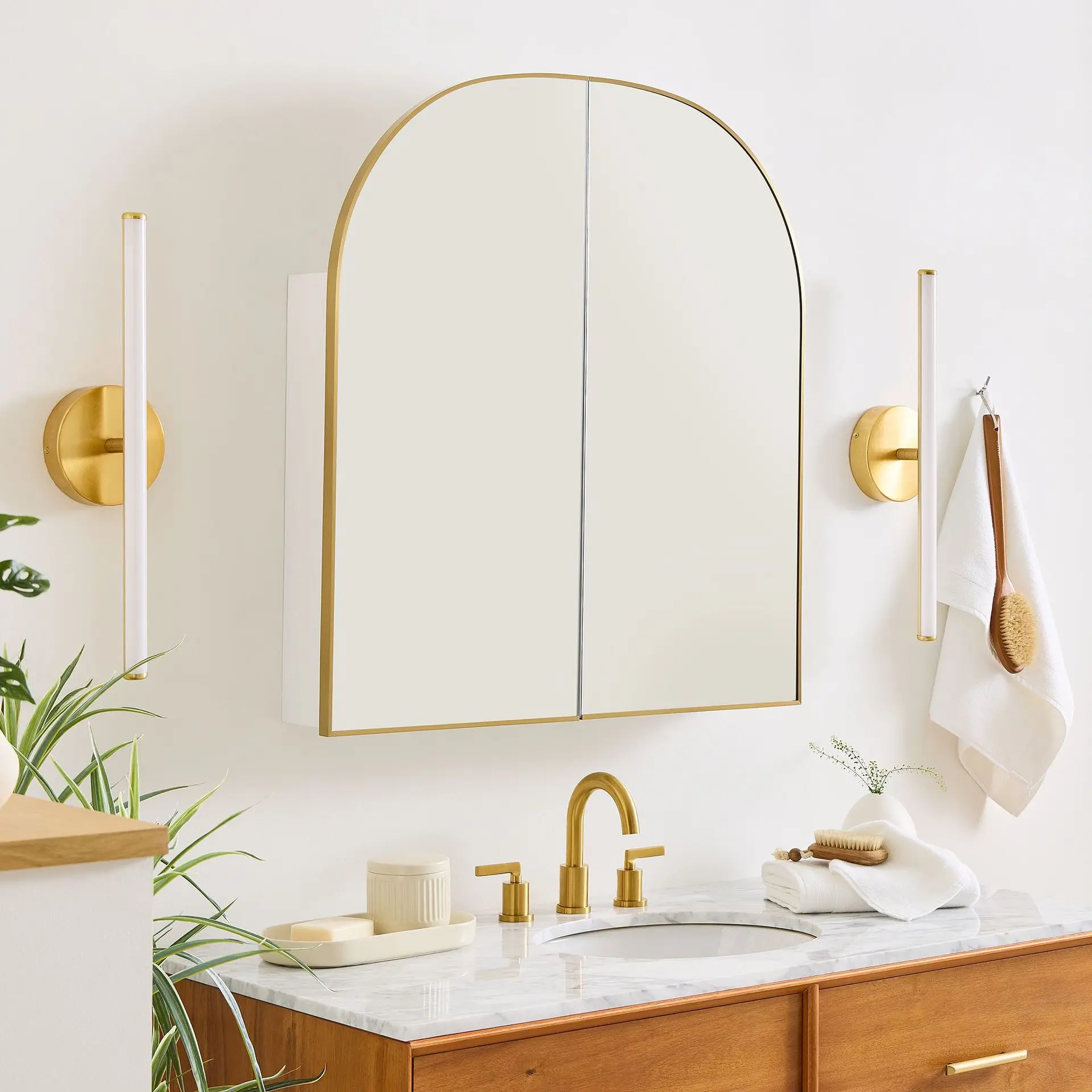 Home New Bathroom Mirror Cabinet Wall-mounted Locker Toilet Bathroom Separate Mirror Cabinet