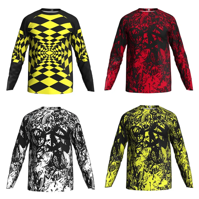 

Long Cycling Jersey for Men, Motocross Top, Road Bike, MTB Shirt, Downhill Clothes, Bicycle Wear, Protection Racer Sport, New