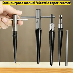 Manual/electric dual-purpose taper reamer T-shaped taper reamer hole opener electric drill drilling and boring tool