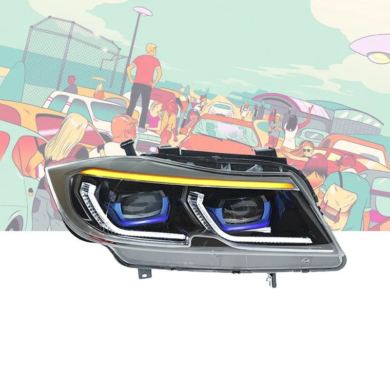 

For Bmw E90 2005-2012 Car Accessories Auto Headlamp Star Racing Streamer Turn Signal Lamp LED Headlight Assembly