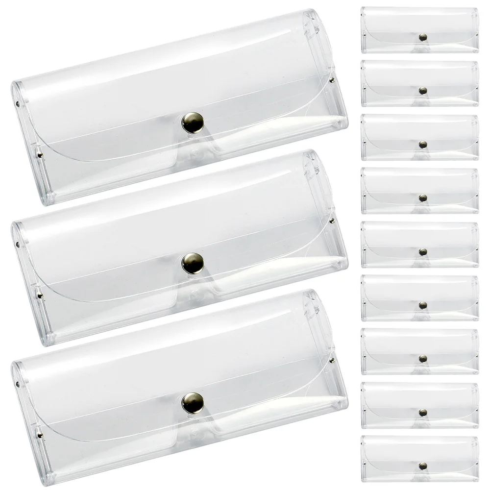

12Pcs Transparent Hard Glasses Cases Eyeglasses Case Sunglasses Storage Slim Portable Travel Slim Eyeglass Case