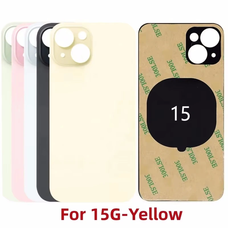 back cover glass For Iphone 15 Plus 15 Big Hole Back Battery Cover Rear Panel Housing Case Repair Parts