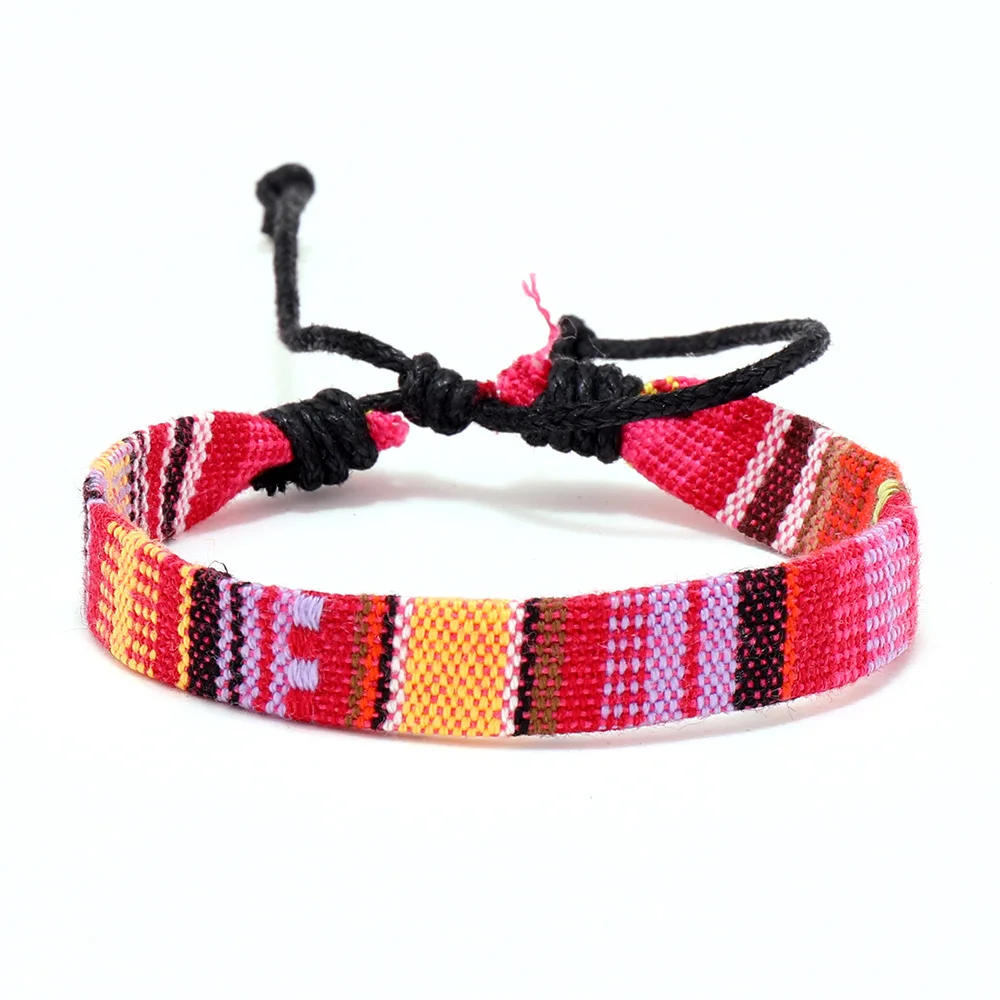 12-teiliges Set bunter Nepal-Armbänder für Damen, ethnische Stoffarmbänder, geflochtene Seilarmbänder, Herrenarmbänder, Boho-Sommer-Schmuckaccessoires – Detail 10